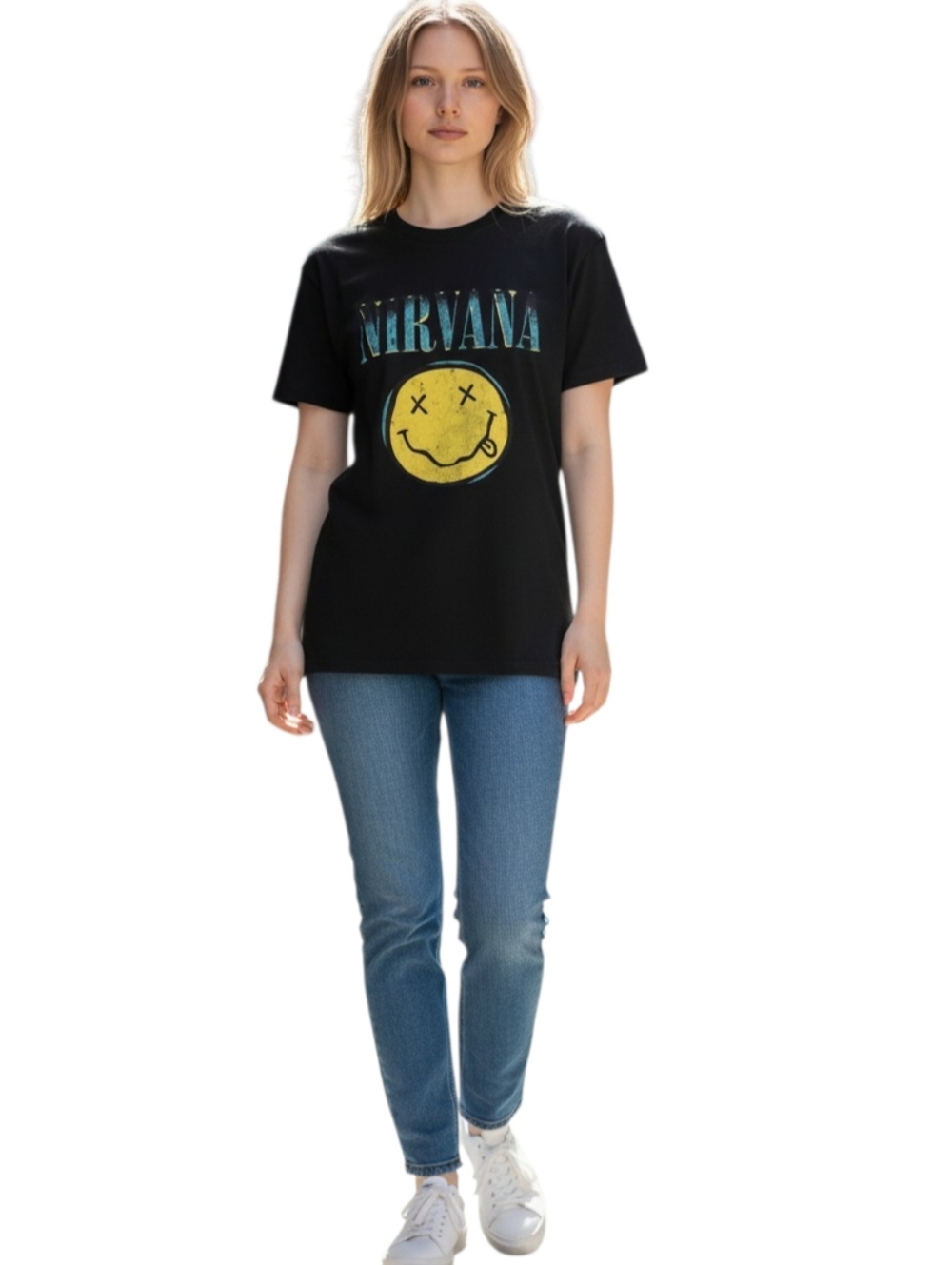 Nirvana Signature Smile TShirt UniSex XL Short Sleeve Black Cotton